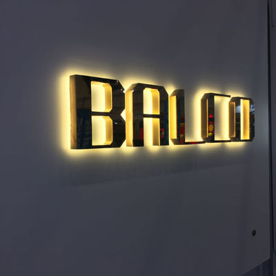 Innesto a vite retroilluminato placcante del segno M4 della lettera del metallo dello specchio dell'oro