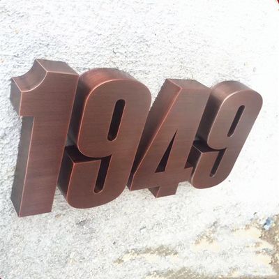 Lettere d'annata del metallo della Camera d'acciaio ed UL acida dei segni di numeri anti