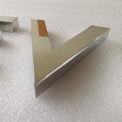 Lettere del metallo fabbricate spessore d'argento dello specchio 2cm del contrassegno di Shopfront della lettera di alfabeto