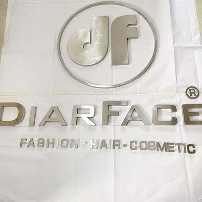 Spazzola d'argento anteriore 3D Metal Letters Company Logo Sign Electroplated del deposito