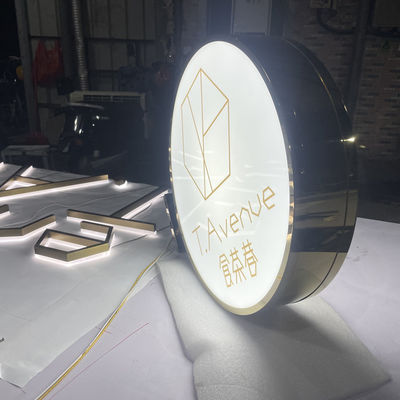 Il deposito acrilico luminoso rotondo del contrassegno di Lightbox usa anti settico dell'anti ruggine