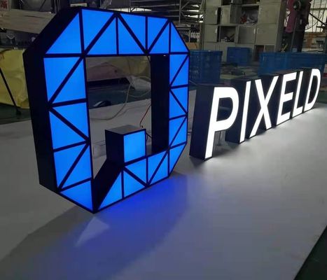 Le lettere retroilluminate del metallo immagazzinano la decorazione anteriore del negozio di spessore del segno 10cm