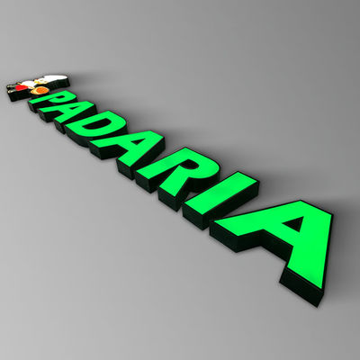 IP65 ha impresso il logo della lettera del metallo illuminato segno anteriore acrilico del deposito