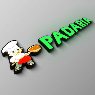 IP65 ha impresso il logo della lettera del metallo illuminato segno anteriore acrilico del deposito