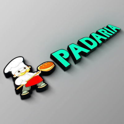 IP65 ha impresso il logo della lettera del metallo illuminato segno anteriore acrilico del deposito