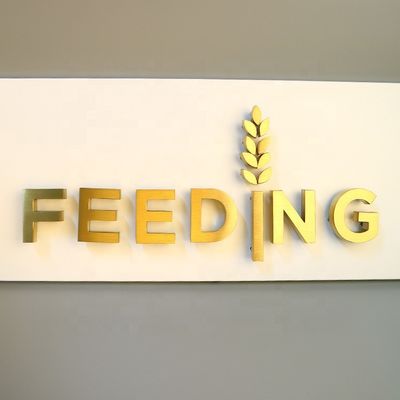 L'oro spazzola i segni retroilluminati delle lettere di acciaio inossidabile