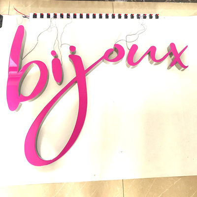 Acrilico del bordo di Illumianted del metallo del segno della lettera delle lettere di corsivo della costruzione del ODM 3d