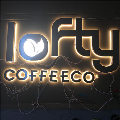 Le lettere di Manica retroilluminate acriliche della resina hanno personalizzato 12VDC cromato spazzolato