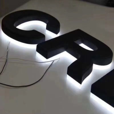 CE retroilluminato ROHS del segno della lettera di Manica del contrassegno di Shopfront del metallo di accensione bianca