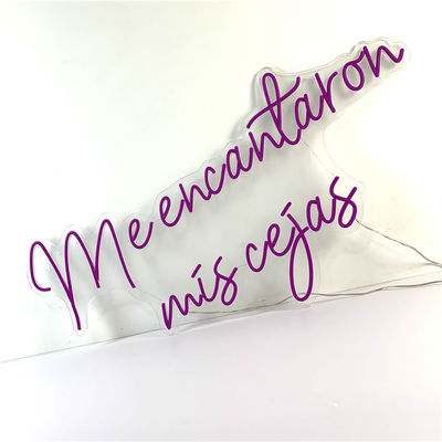 Fissato al muro flessibile porpora dell'insegna al neon del LED illuminato 51200 ore